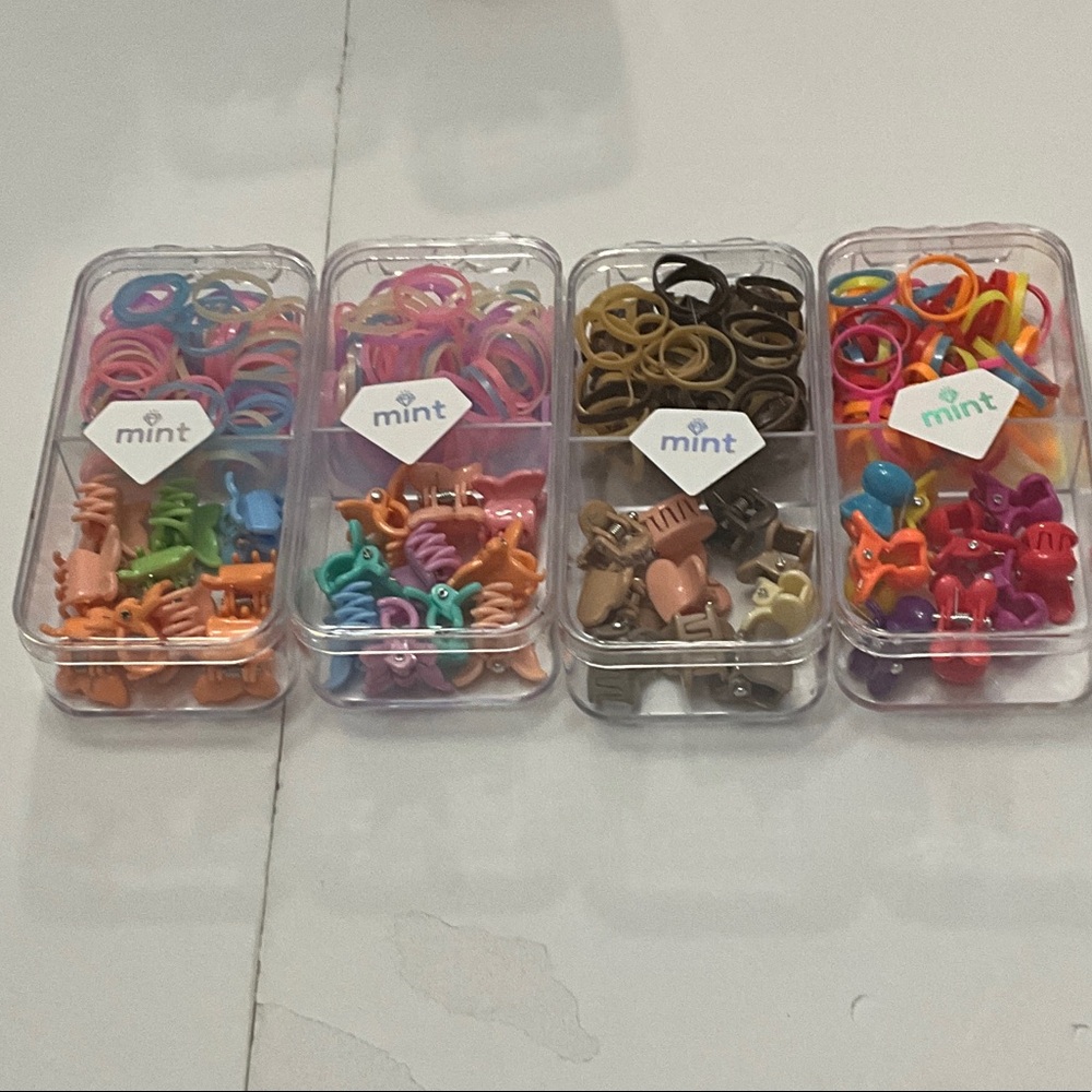 SET OF 4 Mint KIDS Hair Clip and Band Collection